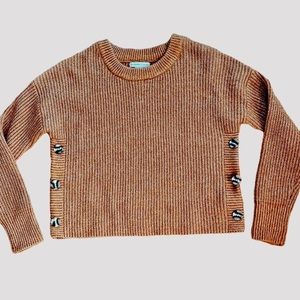 Sincerely Jules Burnt Orange Cropped Alpaca Blend Sweater Size XS